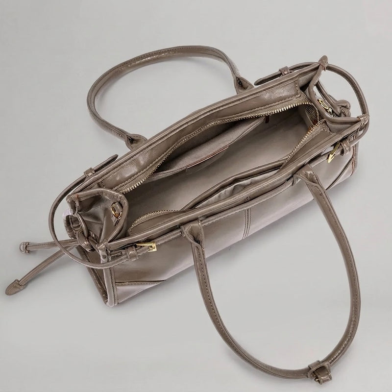 Bolso Tote de Hombro Pequeño de Mujer Encerado Retro