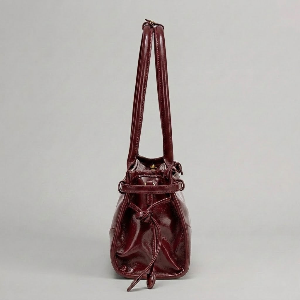 Bolso Tote de Hombro Pequeño de Mujer Encerado Retro
