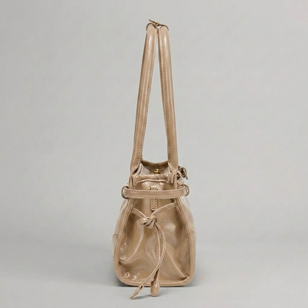 Bolso Tote de Hombro Pequeño de Mujer Encerado Retro