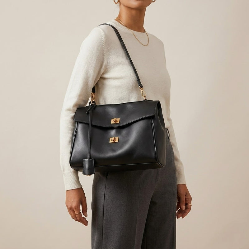 Bolso Tote de Hombro Grande de Mujer Efecto Ante