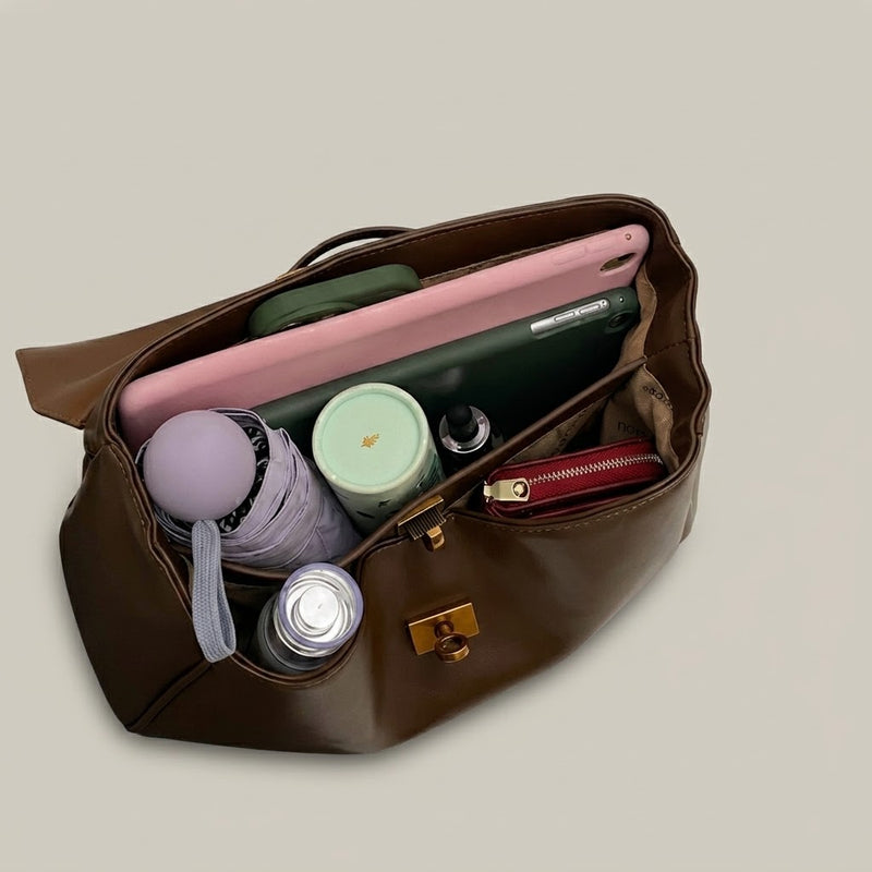Bolso Tote de Hombro Grande de Mujer Efecto Ante