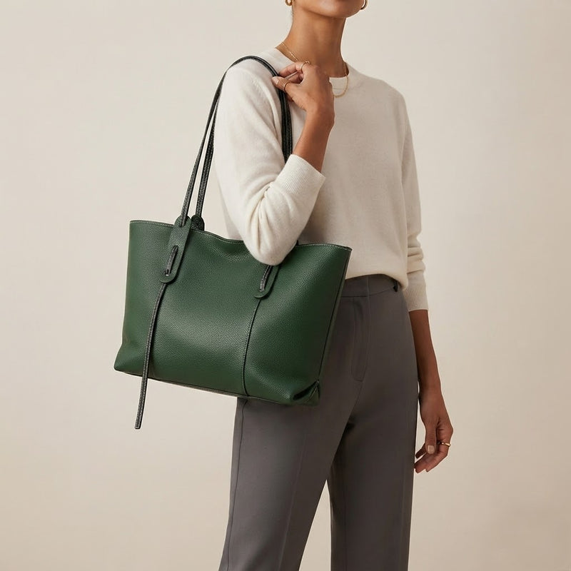 Bolso Tote de Hombro Grande de Mujer de Piel
