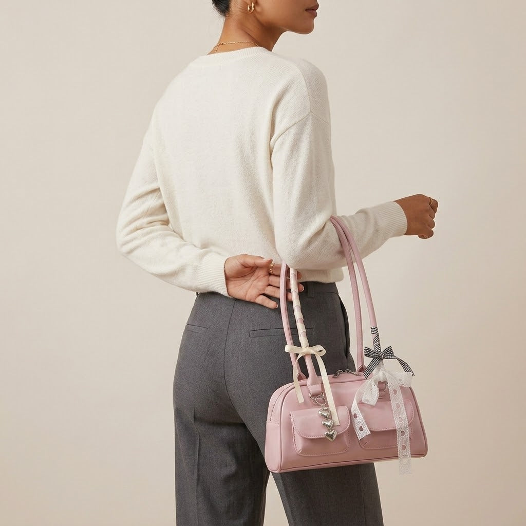 Bolso de Mano Pequeño de Mujer con Pañuelo