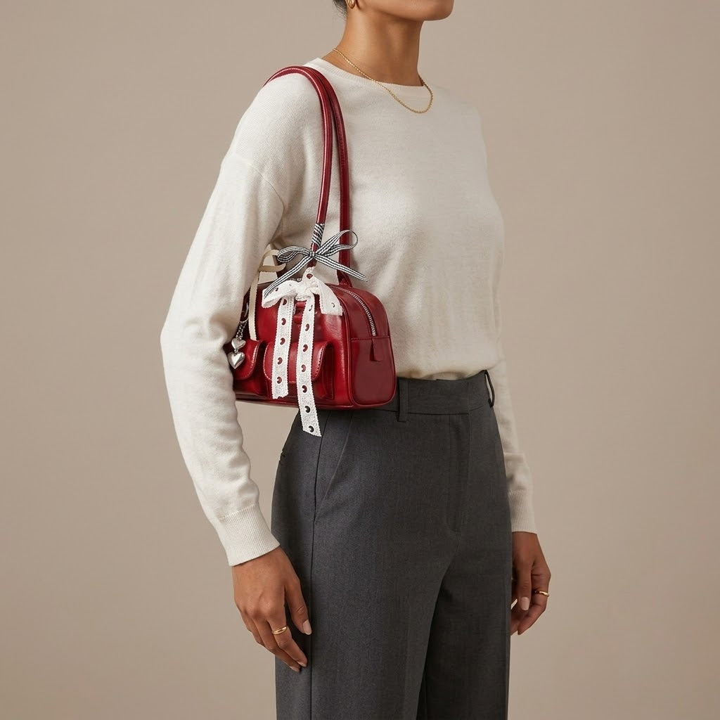 Bolso de Mano Pequeño de Mujer con Pañuelo