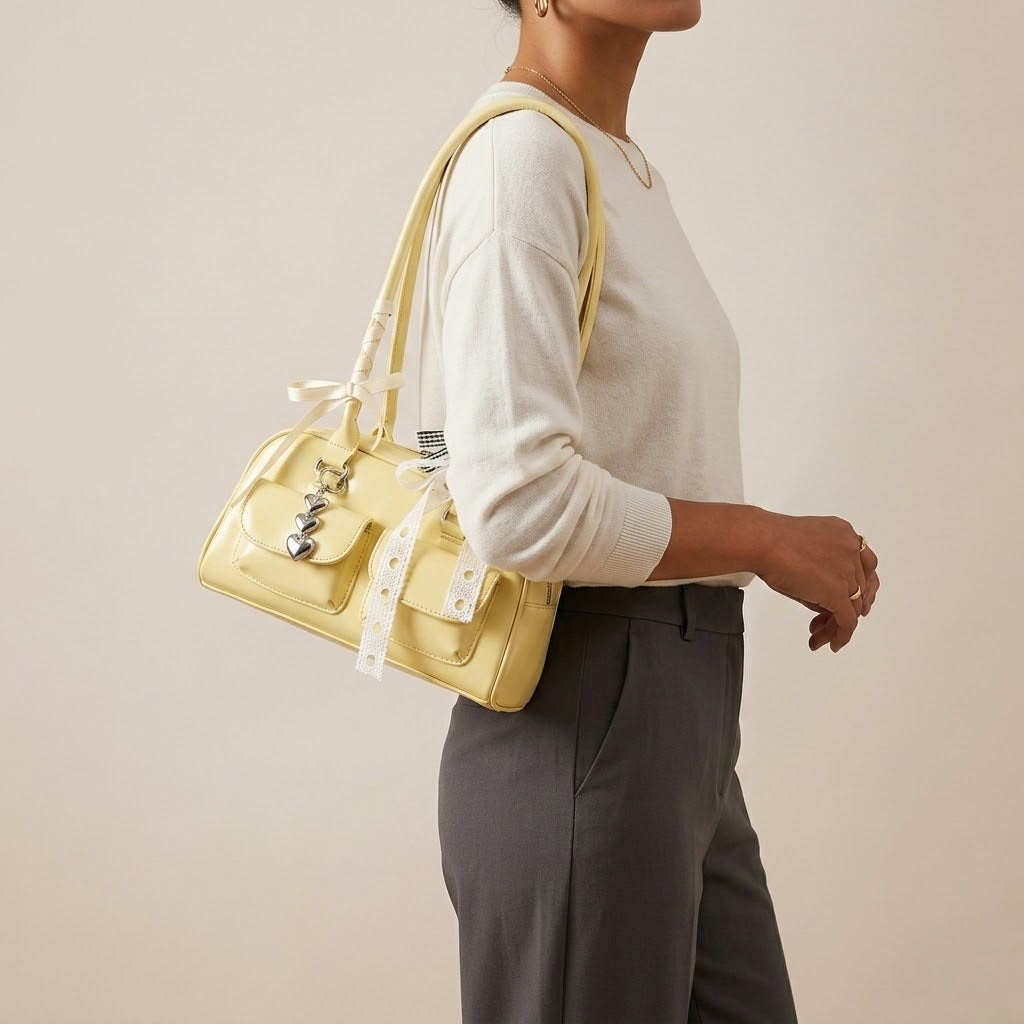 Bolso de Mano Pequeño de Mujer con Pañuelo
