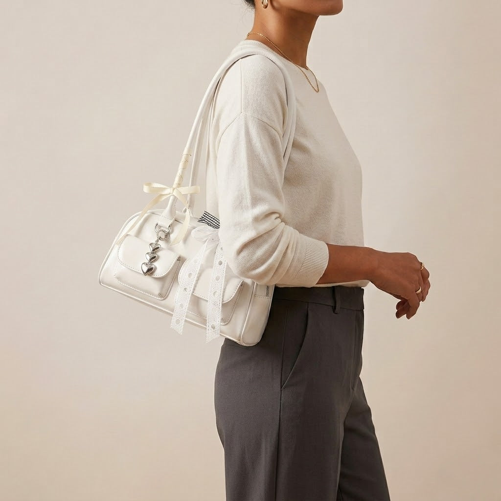 Bolso de Mano Pequeño de Mujer con Pañuelo