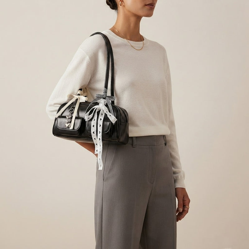 Bolso de Mano Pequeño de Mujer con Pañuelo
