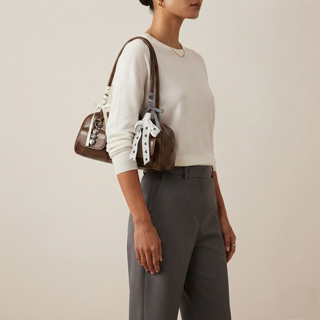 Bolso de Mano Pequeño de Mujer con Pañuelo