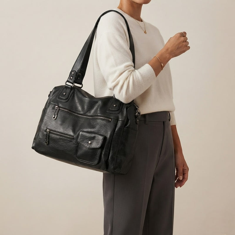 Bolso Tote de Hombro Grande de Mujer Vintage