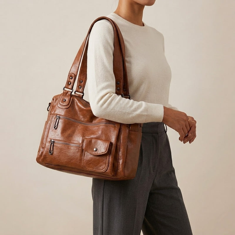 Bolso Tote de Hombro Grande de Mujer Vintage