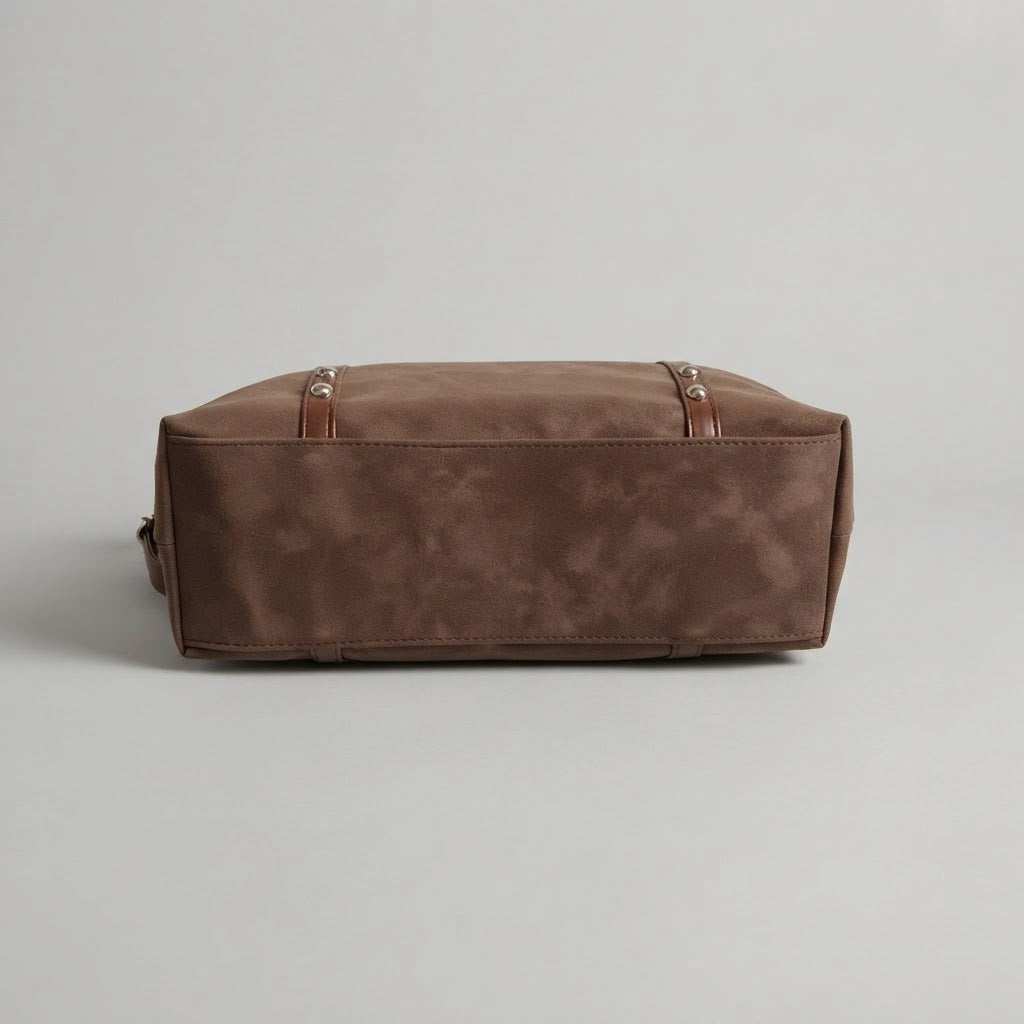 Bolso de Hombro de Mujer para el Día a Día, el Trabajo y la Ciudad, Estilo Retro en Ante