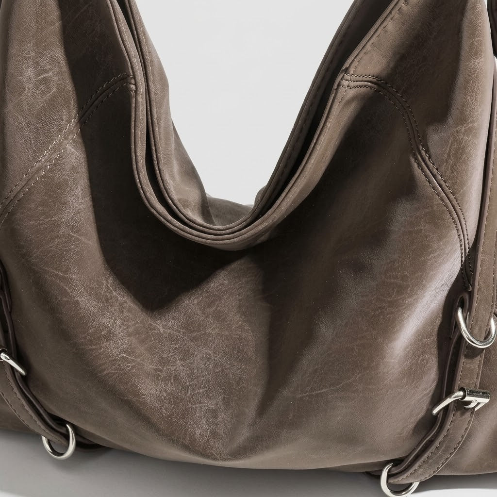 Bolso Tote de Hombro Grande de Mujer para el Trabajo, el Día a Día y la Ciudad, Estilo Retro en Polipiel