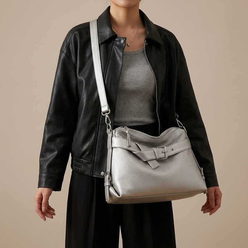 Bolso Tote de Hombro y Bandolera Mediano de Mujer para el Día a Día, Salir y la Ciudad, en Polipiel