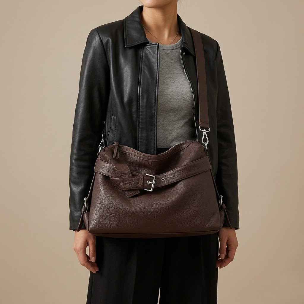 Bolso Tote de Hombro y Bandolera Mediano de Mujer para el Día a Día, Salir y la Ciudad, en Polipiel