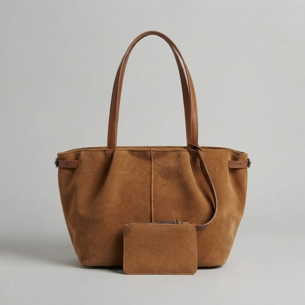 Bolso Tote de Hombro Mediano de Mujer para el Trabajo, la Oficina y el Día a Día, Esmerilado en Polipiel