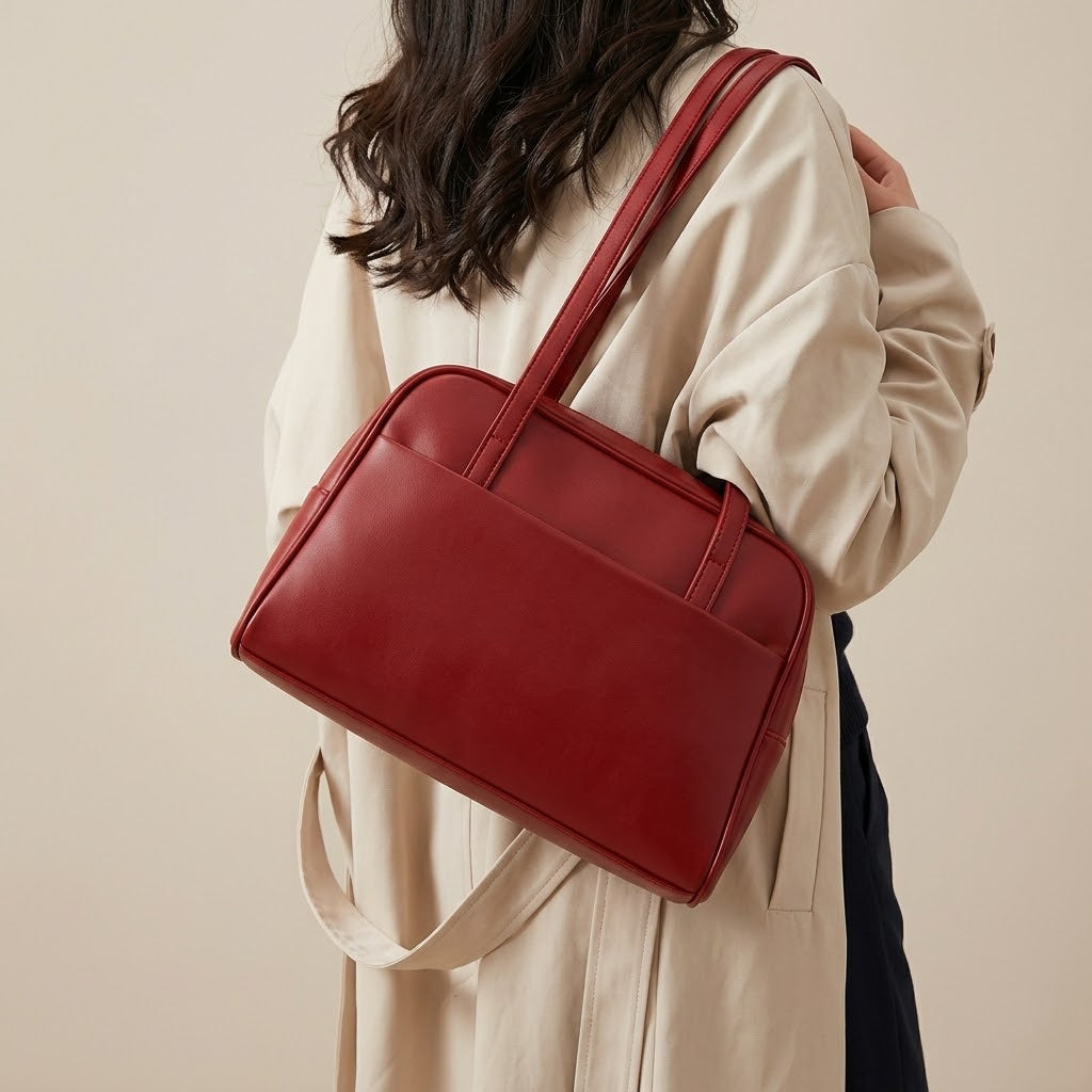 Bolso Tote de Hombro Pequeño de Mujer para Salir y el Día a Día, Estilo Baguette en Polipiel