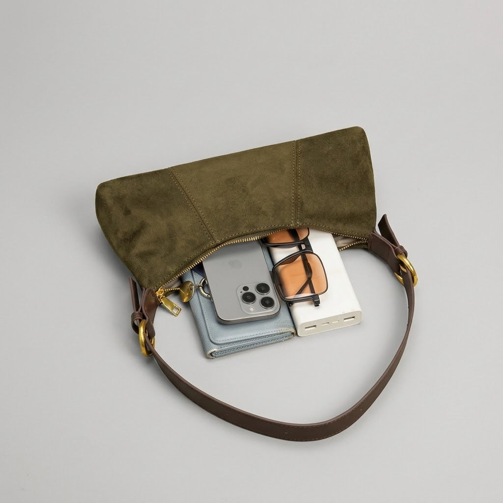 Bolso de Hombro Pequeño de Mujer para el Otoño, Salir y el Día a Día, Estilo Hobo en Polipiel