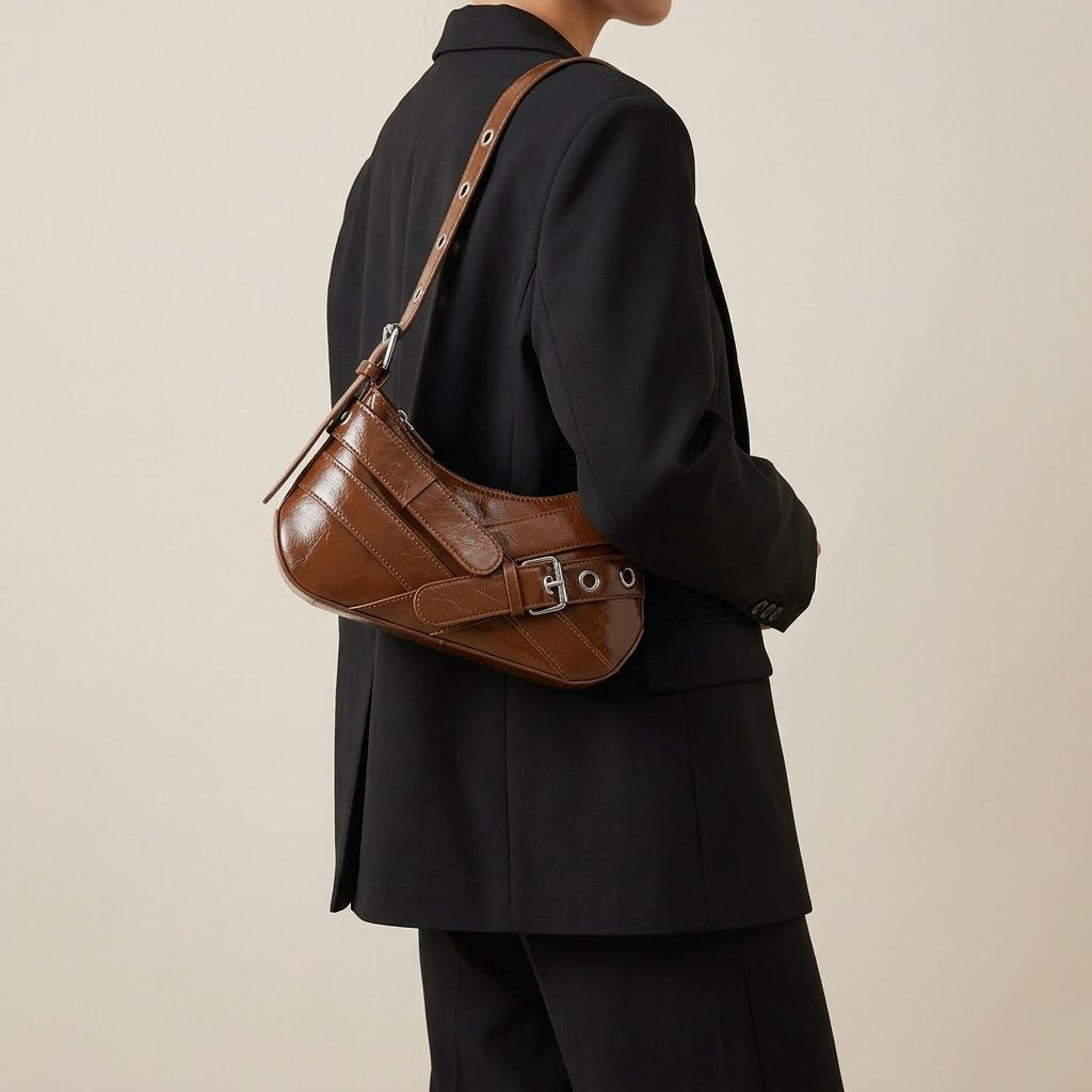 Bolso Bandolera Pequeño de Mujer para Salir y el Día a Día, Cruzado Estilo Retro en Polipiel