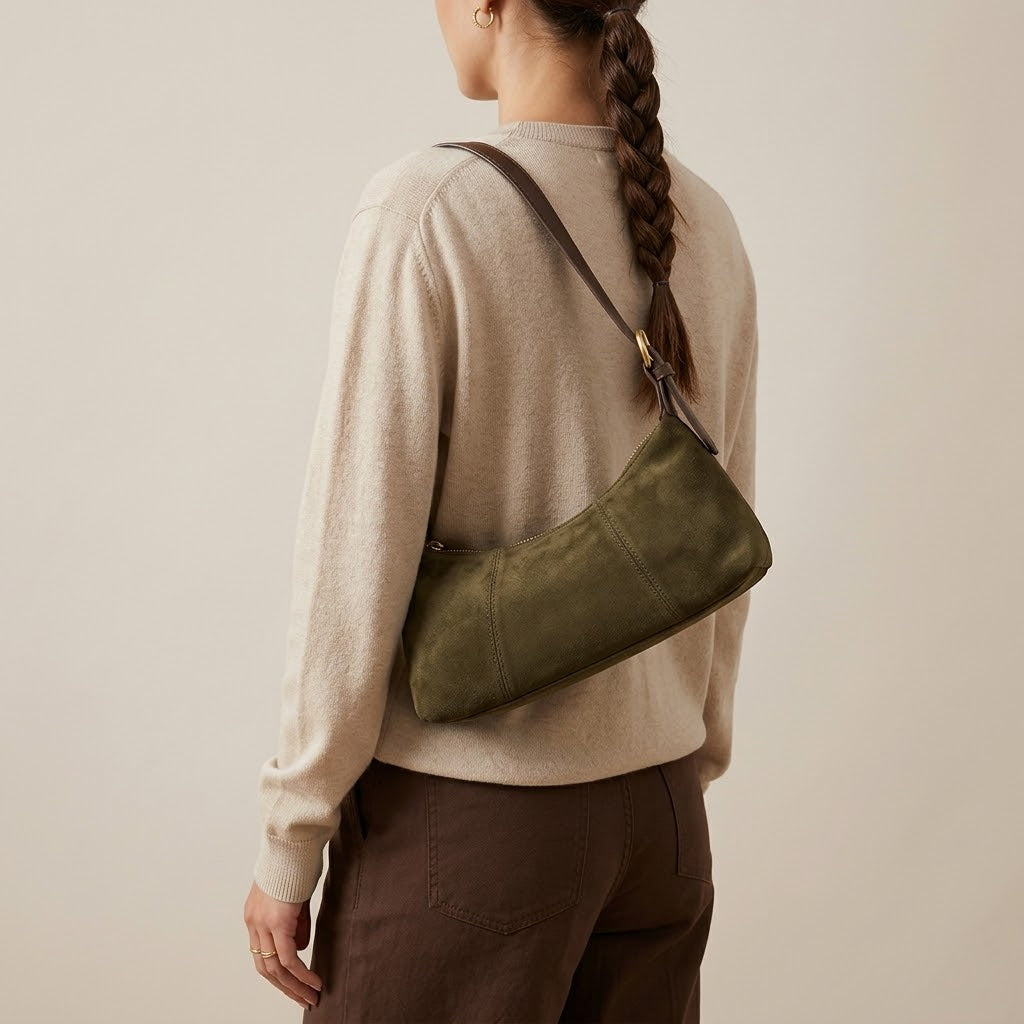Bolso de Hombro Pequeño de Mujer para el Otoño, Salir y el Día a Día, Estilo Hobo en Polipiel