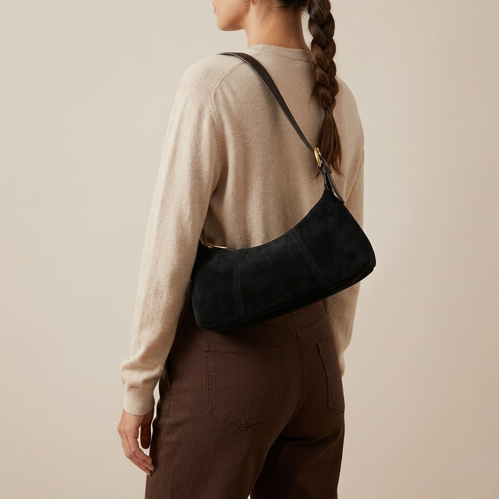 Bolso de Hombro Pequeño de Mujer para el Otoño, Salir y el Día a Día, Estilo Hobo en Polipiel