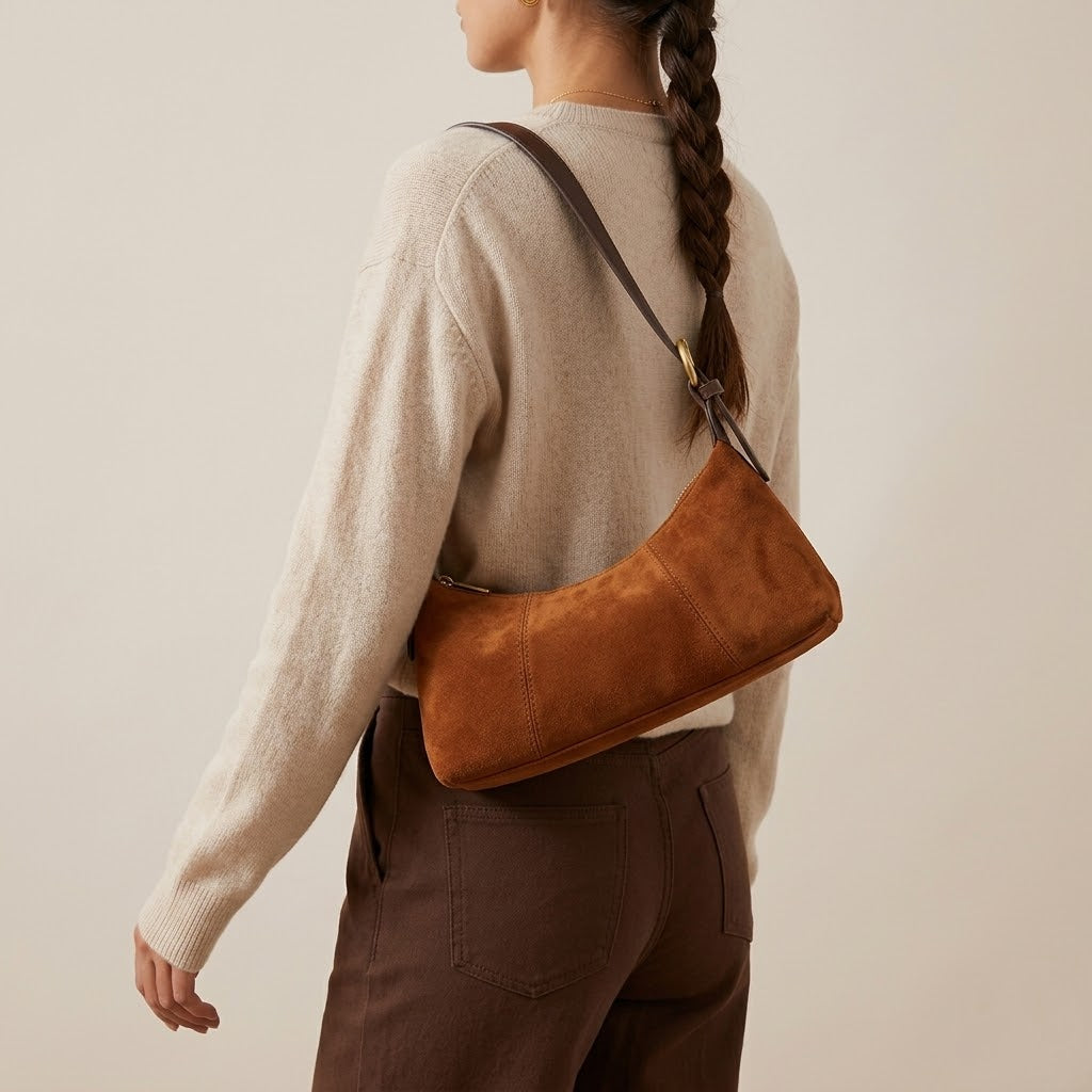 Bolso de Hombro Pequeño de Mujer para el Otoño, Salir y el Día a Día, Estilo Hobo en Polipiel
