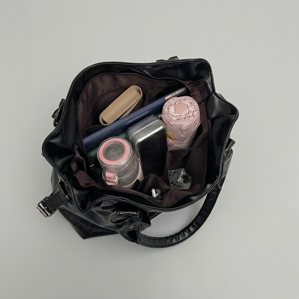 Bolso Tote de Hombro y Bandolera Mediano de Mujer para el Día a Día, el Trabajo y la Ciudad, Coreano en Polipiel
