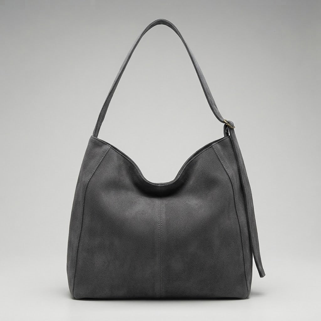 Bolso Tote Shopper Grande de Mujer para el Día a Día, el Trabajo y la Ciudad, Bicolor en Ante
