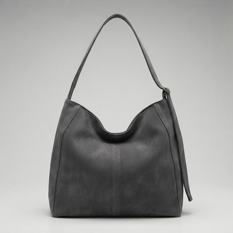 Bolso Tote Shopper Grande de Mujer para el Día a Día, el Trabajo y la Ciudad, Bicolor en Ante