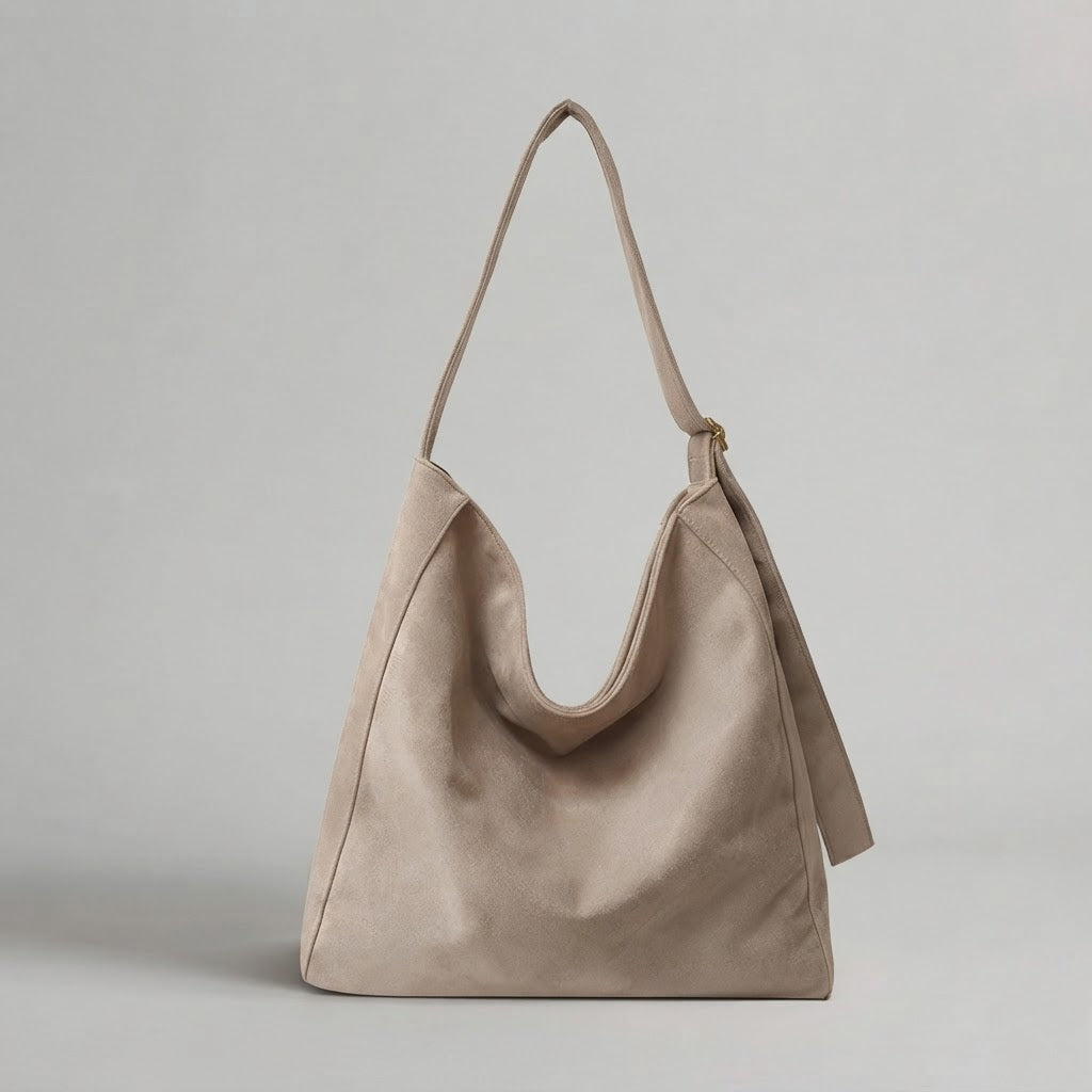 Bolso Tote Shopper Grande de Mujer para el Día a Día, el Trabajo y la Ciudad, Bicolor en Ante