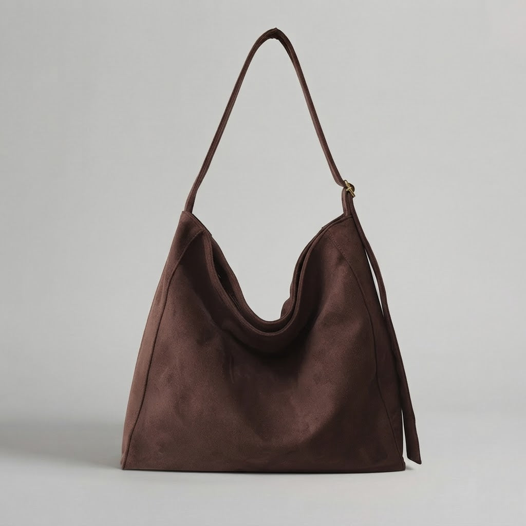 Bolso Tote Shopper Grande de Mujer para el Día a Día, el Trabajo y la Ciudad, Bicolor en Ante