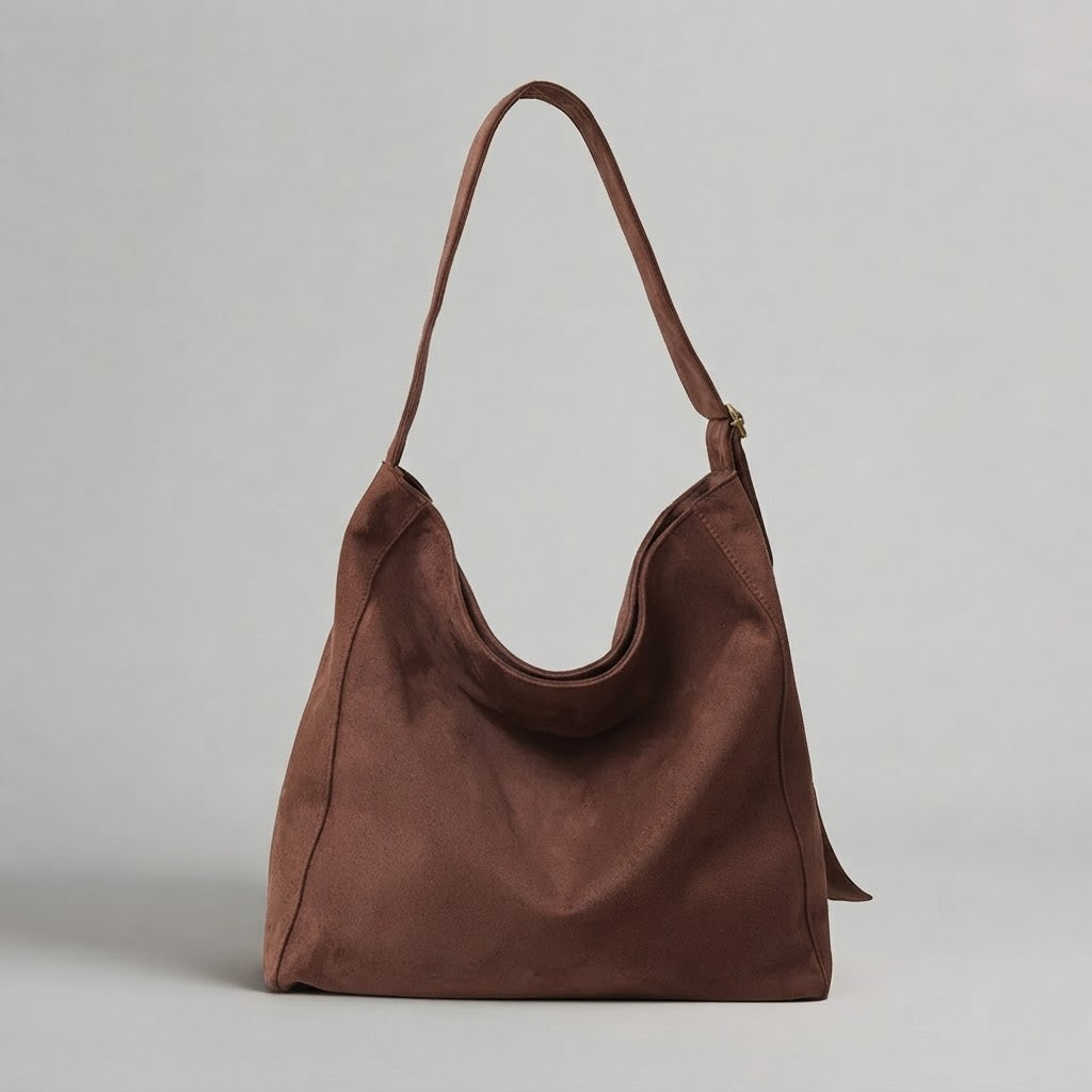 Bolso Tote Shopper Grande de Mujer para el Día a Día, el Trabajo y la Ciudad, Bicolor en Ante
