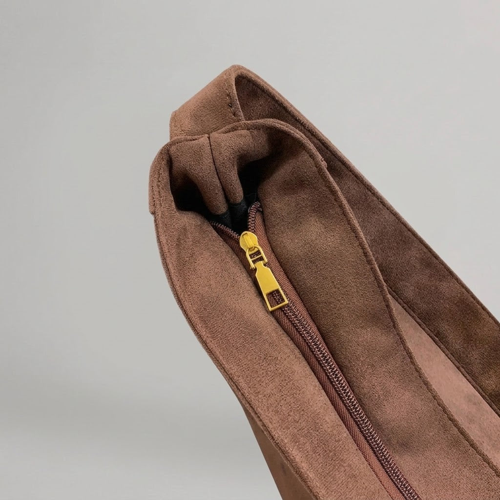 Bolso Tote Shopper Grande de Mujer para el Día a Día, el Trabajo y la Ciudad, Bicolor en Ante