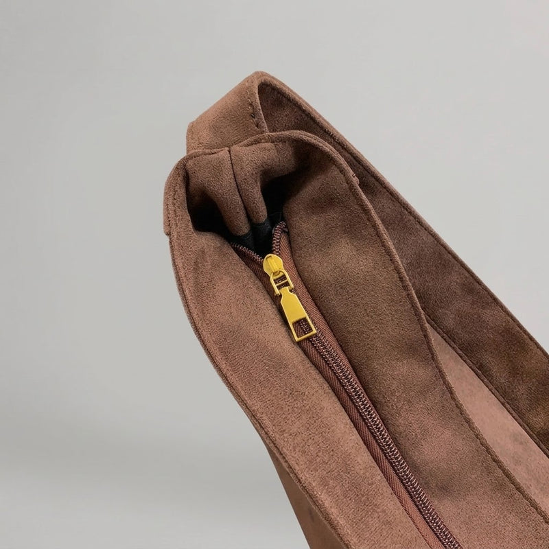 Bolso Tote Shopper Grande de Mujer para el Día a Día, el Trabajo y la Ciudad, Bicolor en Ante