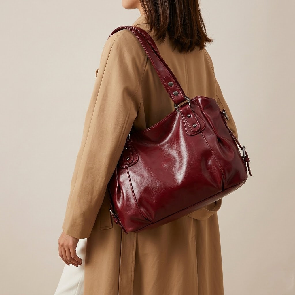 Bolso Tote de Hombro y Bandolera Mediano de Mujer para el Día a Día, el Trabajo y la Ciudad, Coreano en Polipiel