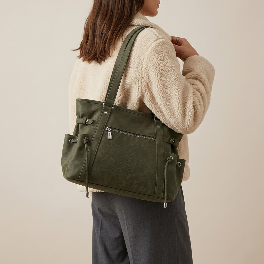 Bolso Tote de Hombro y Bandolera Grande de Mujer para la Ciudad, el Trabajo y el Día a Día, Estilo Messenger