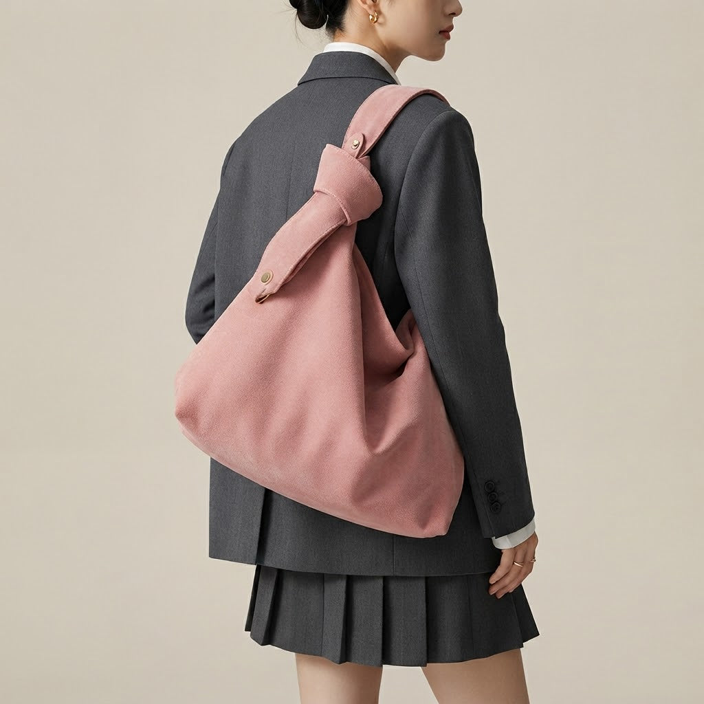 Bolso Tote de Hombro Grande de Mujer para el Trabajo, la Universidad y el Día a Día, con Correa Ajustable en Ante