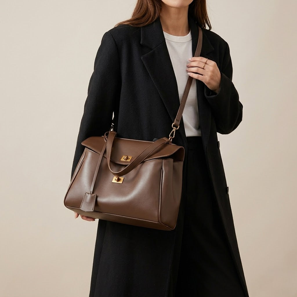 Bolso Tote de Hombro Grande de Mujer para el Día a Día, el Trabajo y la Ciudad, en Pana