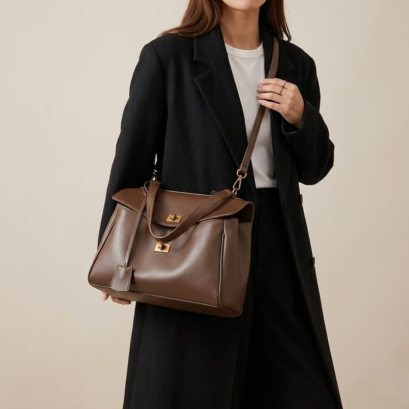 Bolso Tote de Hombro Grande de Mujer para el Día a Día, el Trabajo y la Ciudad, en Pana