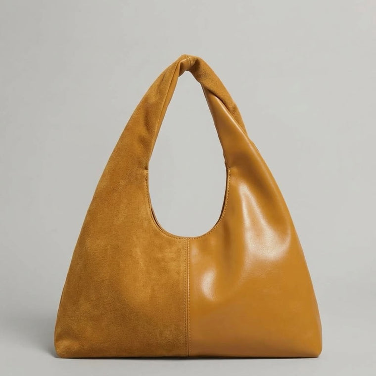 Bolso de Hombro Mediano de Mujer para el Trabajo, la Universidad y el Día a Día, Estilo Coreano en Ante