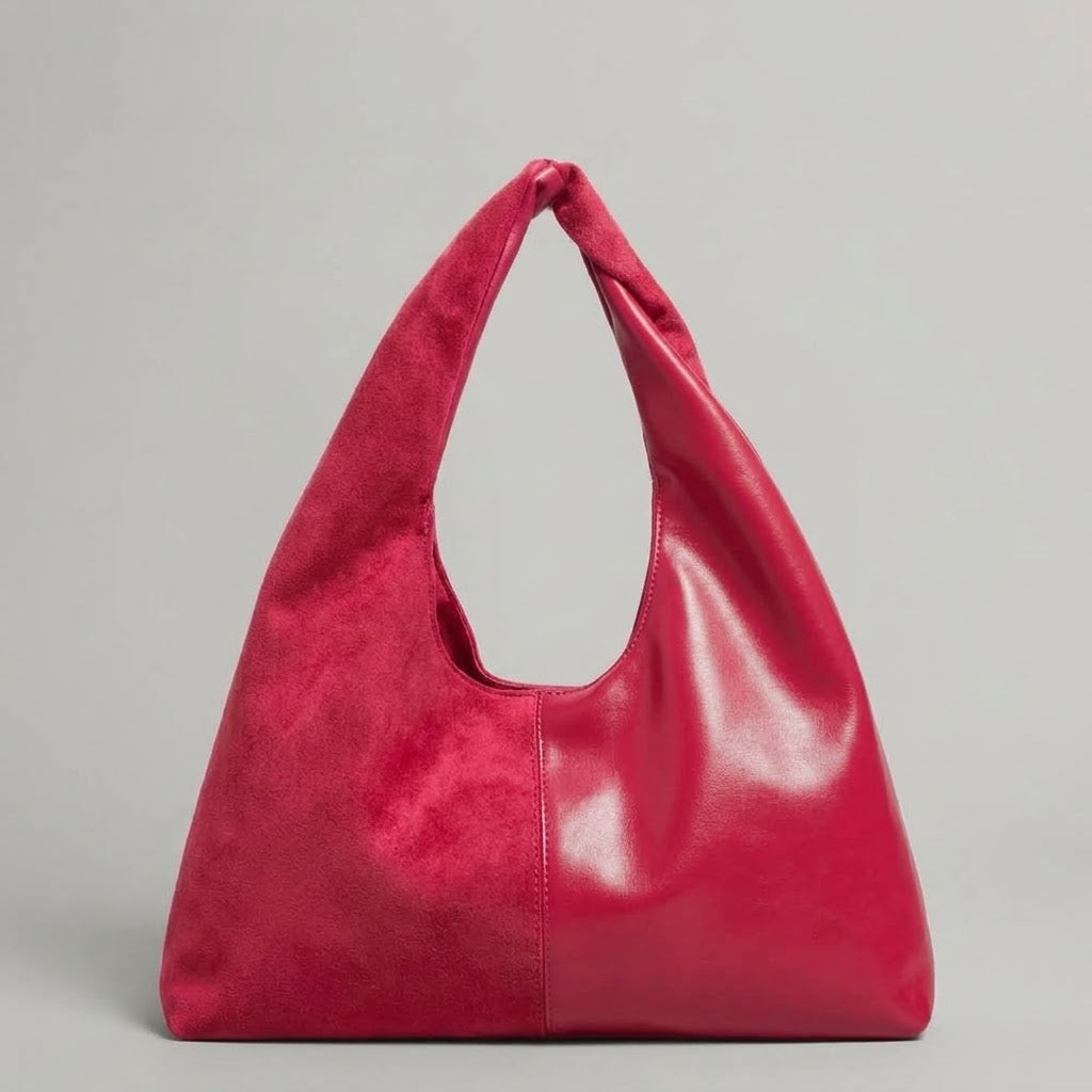 Bolso de Hombro Mediano de Mujer para el Trabajo, la Universidad y el Día a Día, Estilo Coreano en Ante