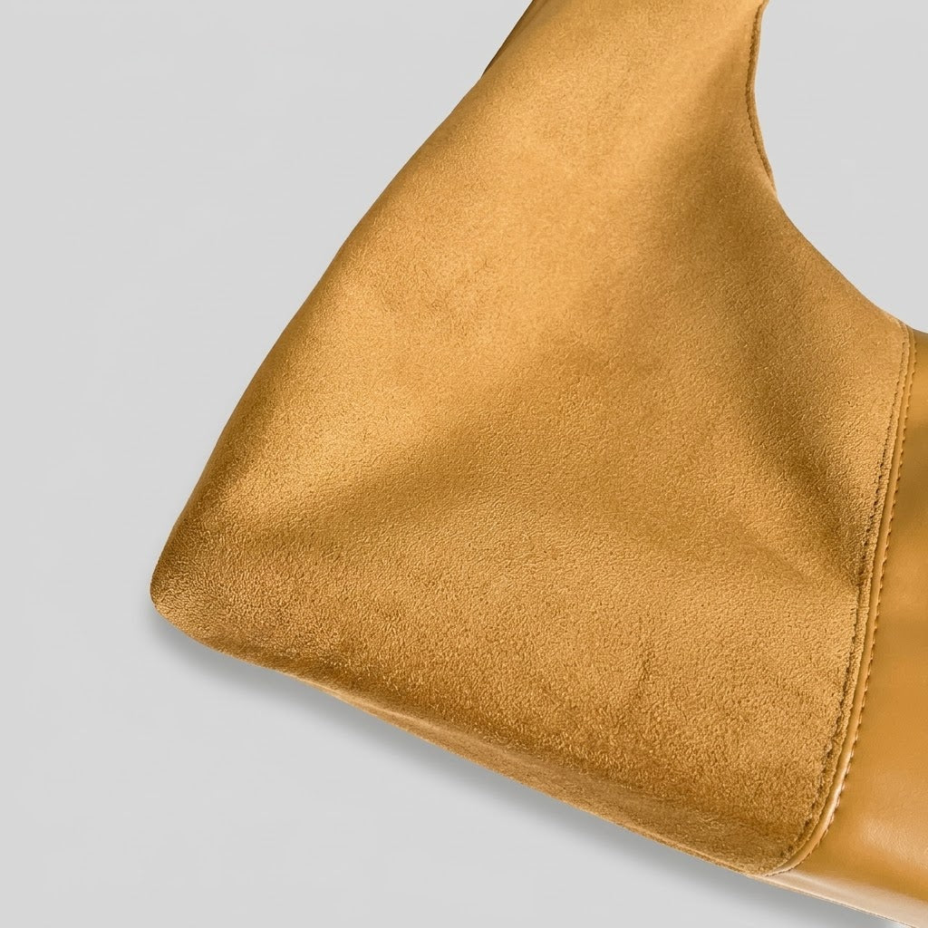 Bolso de Hombro Mediano de Mujer para el Trabajo, la Universidad y el Día a Día, Estilo Coreano en Ante