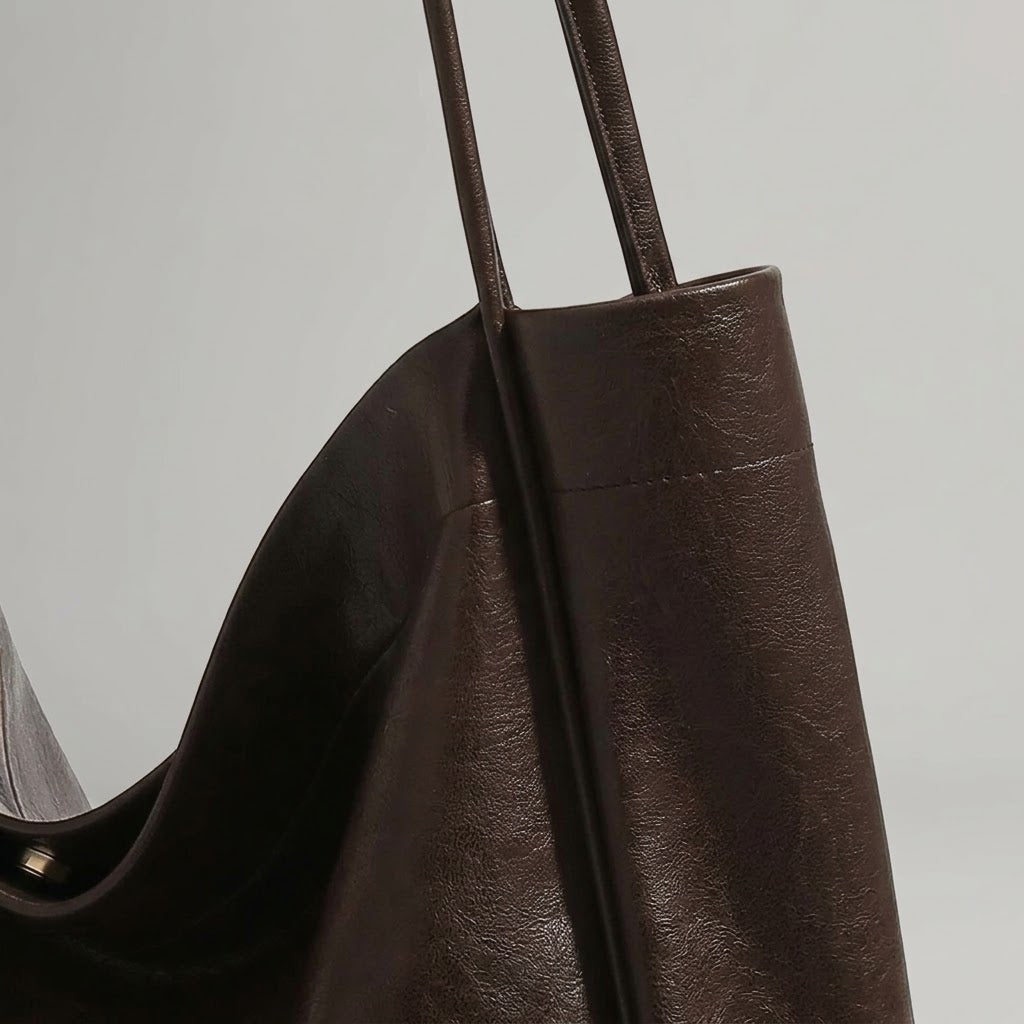 Bolso Tote de Hombro Grande de Mujer para Documentos, la Universidad y el Día Entero, Forma Cuadrada en Polipiel