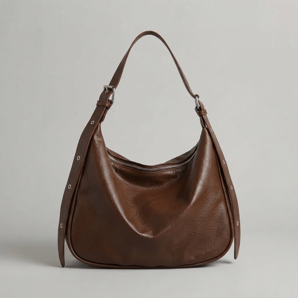Bolso Tote de Hombro y Bandolera Grande de Mujer para la Ciudad, la Universidad y el Trabajo, con Costuras en Polipiel