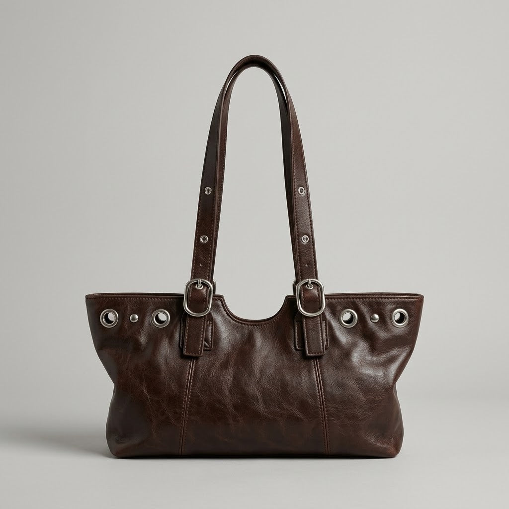 Bolso de Hombro Pequeño de Mujer para el Día a Día, Salir y la Ciudad, Estilo Vintage en Polipiel