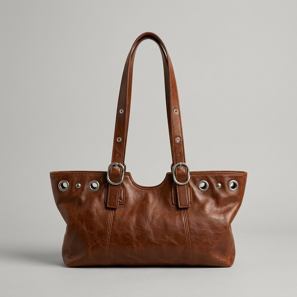 Bolso de Hombro Pequeño de Mujer para el Día a Día, Salir y la Ciudad, Estilo Vintage en Polipiel