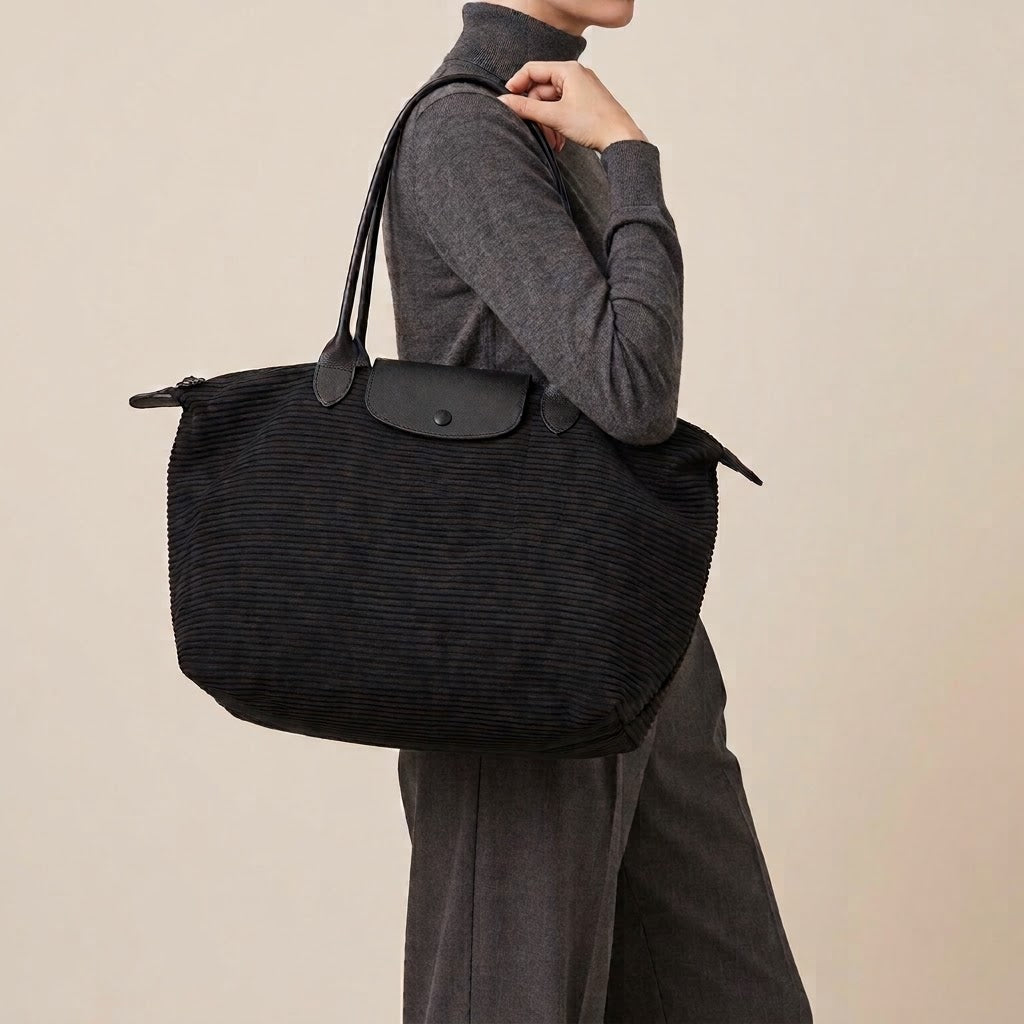 Bolso De Hombro Grande de Mujer para Viajes, Maternidad y Fin de Semana, Plegable en Pana