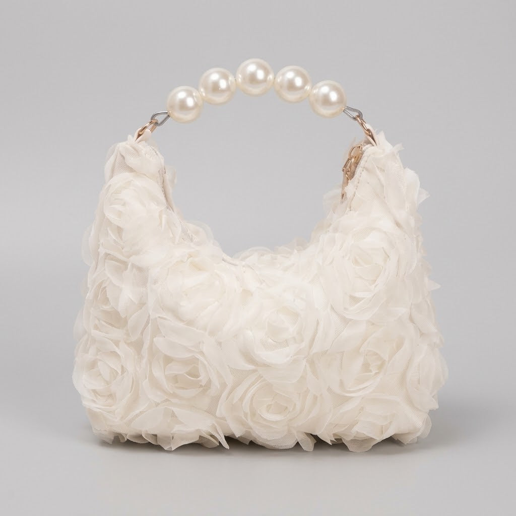 Bolso De Mano Pequeño de Mujer para Fiestas, Eventos y Salir, con Pedrería y Encaje en Polipiel