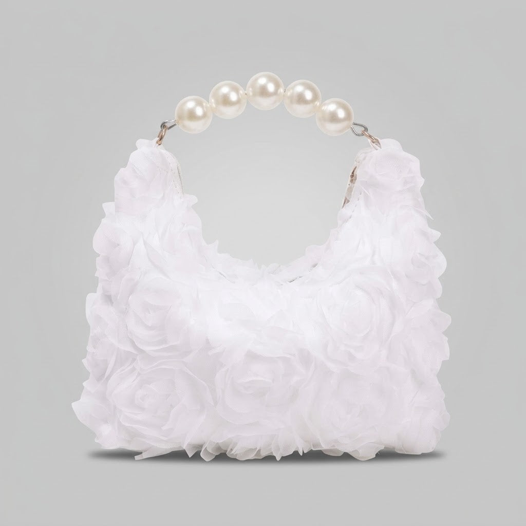 Bolso De Mano Pequeño de Mujer para Fiestas, Eventos y Salir, con Pedrería y Encaje en Polipiel