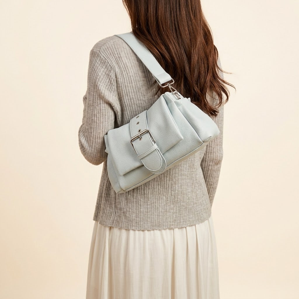 Bolso De Hombro Pequeño de Mujer para Salir, el Día a Día y Fiestas, Estilo Baguette con Costuras