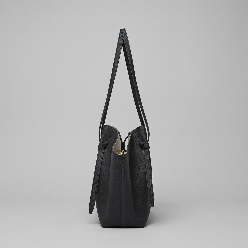 Bolso Tote Shopper Grande de Mujer para el Trabajo, la Universidad y el Día a Día, Plisado en Polipiel